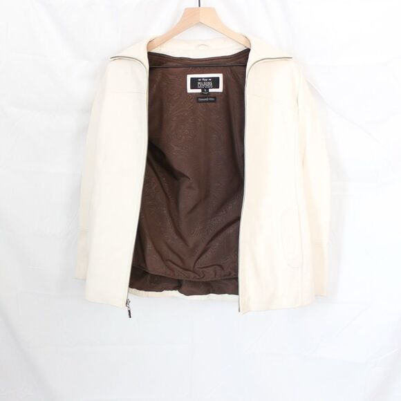 Vintage Women’s Cream Leather Jacket with Thinsulate Liner Zip Front Small - Picture 5 of 12
